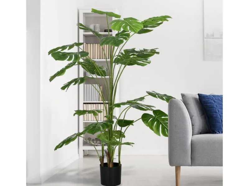 Best HOMCOM Künstliche Pflanze Kunststoff Metall Ø20 x 180H cm