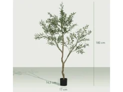 HOMCOM Töpfe<Künstlicher Olivenbaum Groß 180 cm Kunstpflanze Künstliche Pflanzen