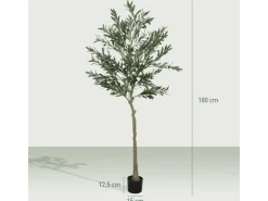 HOMCOM Künstlicher Olivenbaum Groß 180 cm Plastik Künstliche Pflanzen< Töpfe
