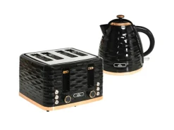 HOMCOM Haushaltsgeräte<Kocher-Toaster-Set Kunststoff Stahl 24,1L x 19,5B x 23,2H cm Schwarz