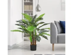 HOMCOM Kunstpflanze mit 27 Zweige Kunststoff Zement  Ø16 x 100H cm< Töpfe