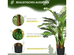 HOMCOM Kunstpflanze mit 27 Zweige Kunststoff Zement  Ø16 x 100H cm< Töpfe