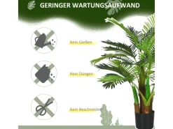 HOMCOM Kunstpflanze mit 27 Zweige Kunststoff Zement  Ø16 x 100H cm< Töpfe