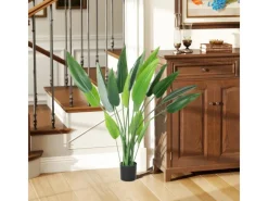 Online HOMCOM Kunstpflanze Plastik 18 Blätter 110 cm