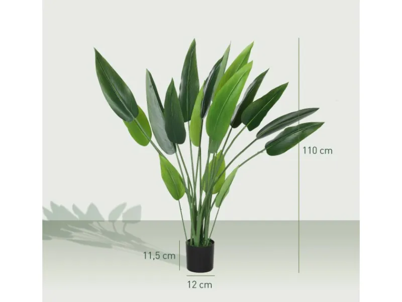Online HOMCOM Kunstpflanze Plastik 18 Blätter 110 cm