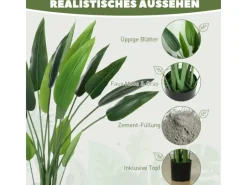 Online HOMCOM Kunstpflanze Plastik 18 Blätter 110 cm