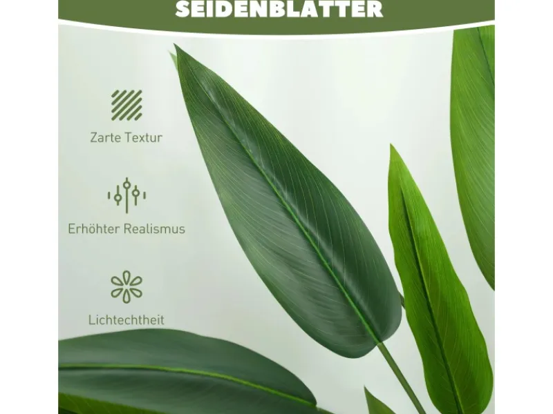 Online HOMCOM Kunstpflanze Plastik 18 Blätter 110 cm