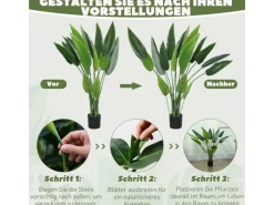 Online HOMCOM Kunstpflanze Plastik 18 Blätter 110 cm