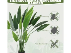 Online HOMCOM Kunstpflanze Plastik 18 Blätter 110 cm