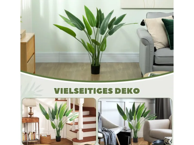 Online HOMCOM Kunstpflanze Plastik 18 Blätter 110 cm