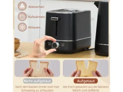 HOMCOM Kaffeemaschinen|Haushaltsgeräte<Wasserkocher Toaster Set Kunststoff Schwarz 21,2L x 16B x 24,3H cm