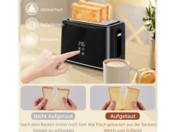 HOMCOM Wasserkocher-Toaster-Set Kunststoff Edelstahl 21,5L x 15,5B x 25,1H cm< Haushaltsgeräte