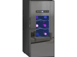 Clearance HOMCOM Weinkühlschrank Metall Hartglas Schwarz 51,5L x 26,5B x 65H cm
