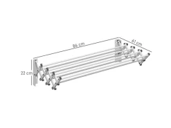 Best HOMCOM Wäscheständer Wand Ausziehbar Wäschetrockner  86 x 61 x 22 cm Silber
