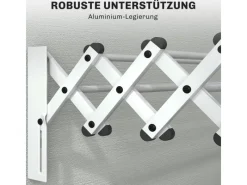 Best HOMCOM Wäscheständer Wand Ausziehbar Wäschetrockner  86 x 61 x 22 cm Silber