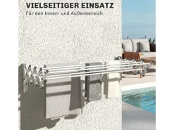 Best HOMCOM Wäscheständer Wand Ausziehbar Wäschetrockner  86 x 61 x 22 cm Silber