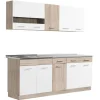 Homestyle4u Küchenzeile ohne Geräte 200 cm Eiche Matt 2356< Single-Küchen|Miniküchen