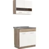 New Homestyle4u Küchenzeile ohne Geräte 80x180x51 cm in Eiche Weiß 2323