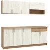 Homestyle4u Miniküchen|Küchenregale<Küchenzeile ohne Geräte 200 cm Eiche