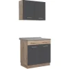 Homestyle4u Küchenzeile 80x207x60 in Grau 2361< Single-Küchen|Miniküchen