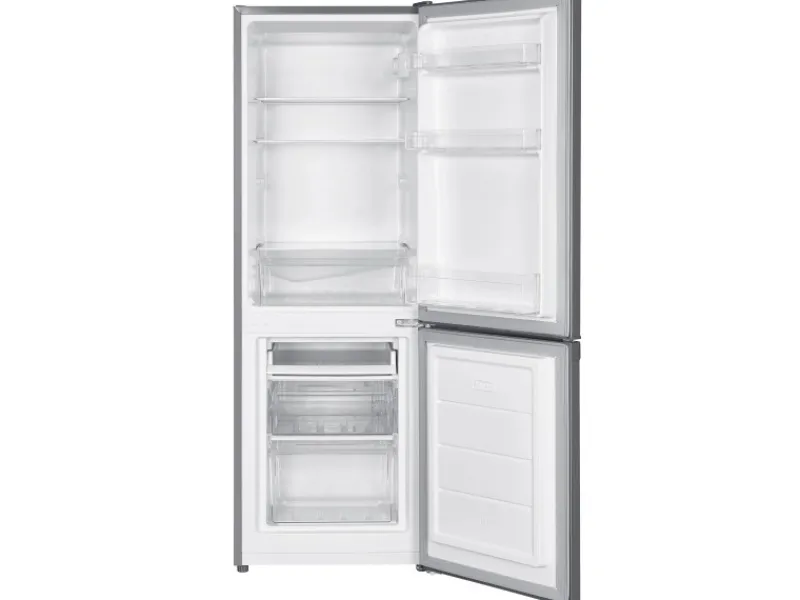 Outlet homeX Kühlschrank Mit Gefrierfach Kühl-Gefrierkombination Freistehend 173 Liter Nutzinhalt CFS1110-S Silber