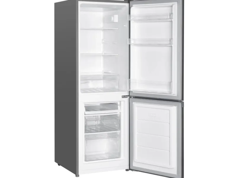 Outlet homeX Kühlschrank Mit Gefrierfach Kühl-Gefrierkombination Freistehend 173 Liter Nutzinhalt CFS1110-S Silber