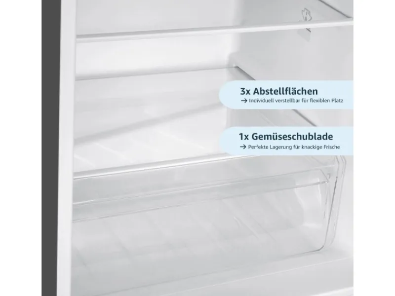 Outlet homeX Kühlschrank Mit Gefrierfach Kühl-Gefrierkombination Freistehend 173 Liter Nutzinhalt CFS1110-S Silber
