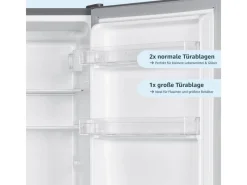 Outlet homeX Kühlschrank Mit Gefrierfach Kühl-Gefrierkombination Freistehend 173 Liter Nutzinhalt CFS1110-S Silber