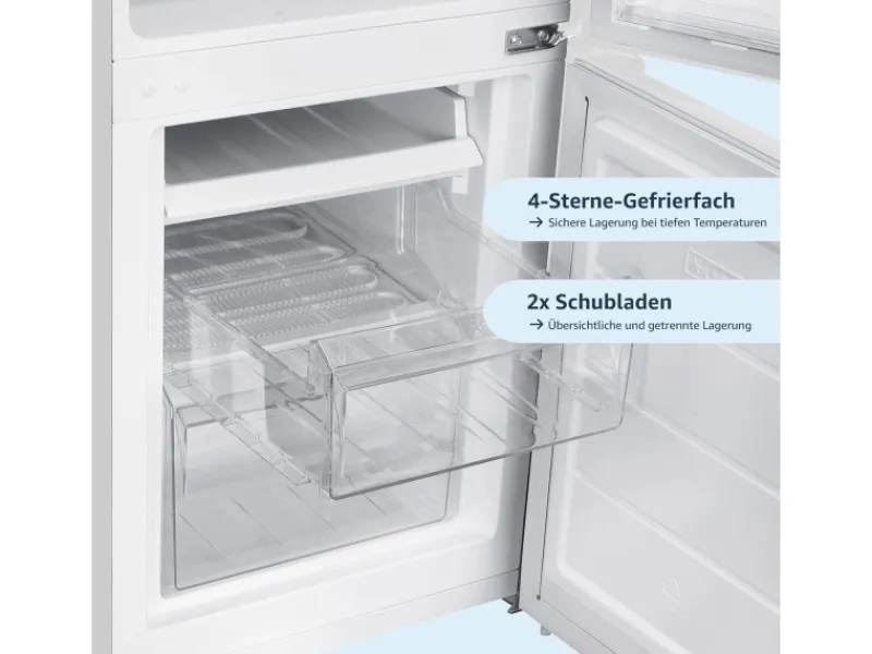 homeX Kühlschränke<Kühlschrank Mit Gefrierfach Kühl-Gefrierkombination Freistehend 173 Liter Nutzinhalt CFS1110-W Weiß