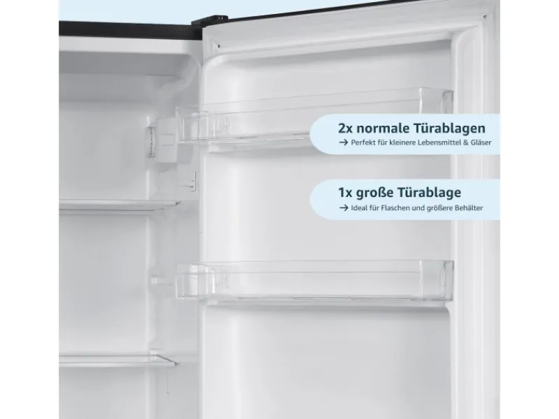 Outlet homeX Kühlschrank Mit Gefrierfach Kühl-Gefrierkombination Freistehend 173 Liter Nutzinhalt CFS1110-B Schwarz