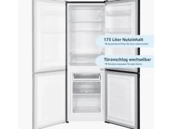 Outlet homeX Kühlschrank Mit Gefrierfach Kühl-Gefrierkombination Freistehend 173 Liter Nutzinhalt CFS1110-B Schwarz