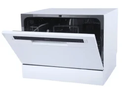 homeX Küchenhelfer<Tischgeschirrspüler Mini Geschirrspüler mit 6 Programmen 6 Maßgedecke Aquastop GST6AE-W
