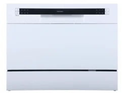 homeX Küchenhelfer<Tischgeschirrspüler Mini Geschirrspüler mit 6 Programmen 6 Maßgedecke Aquastop GST6AE-W