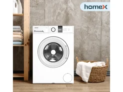 homeX Waschmaschine 7kg 1200 U/Min Inverter Motor AquaStop Schontrommel 15 Programme WF712B-W< Waschmaschinen