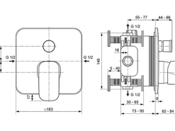 Ideal Standard Einhebelmischer<Badearmatur Tonic II Unterputz Eigensicher Chrom