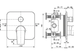 Ideal Standard Einhebelmischer<Badearmatur Edge Unterputz Chrom