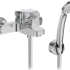 Ideal Standard Badearmatur Ceraplan Chrom Aufputz mit Handbrause-Set< Einhebelmischer