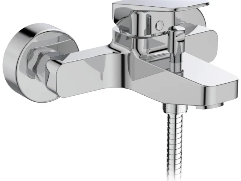 Ideal Standard Badearmatur Ceraplan Chrom Aufputz mit Handbrause-Set< Einhebelmischer