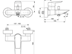 Ideal Standard Einhebelmischer<Badearmatur Tesi Aufputz Chrom