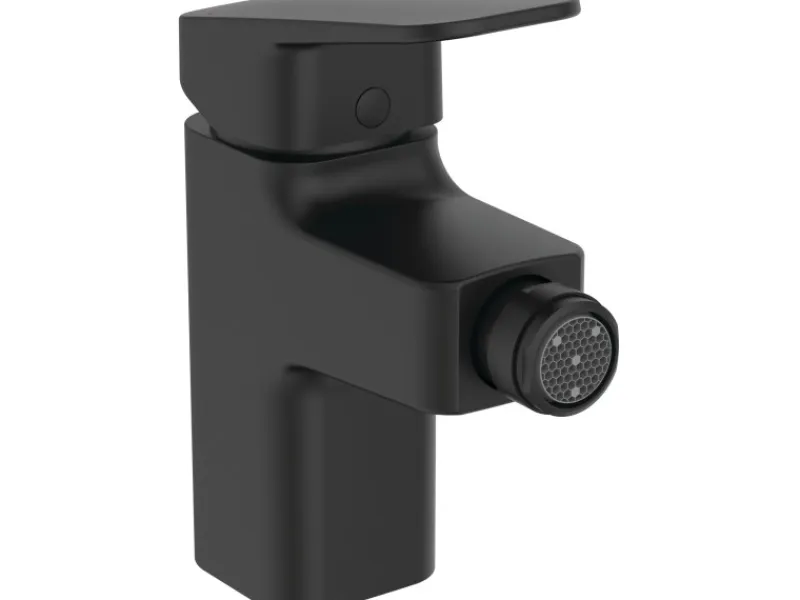 Ideal Standard Einhebelmischer<Bidetarmatur Ceraplan mit Ablaufgarnitur Schwarz Matt