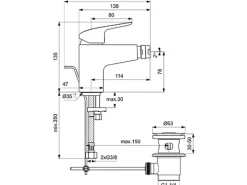 Ideal Standard Bidetarmatur Ceraflex Chrom< Einhebelmischer