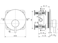 Ideal Standard Brausearmatur Ceraline Unterputz< Einhebelmischer