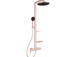 Ideal Standard Einhebelmischer<Duschsystem Einhebel-Armatur mit Regen- und Handbrause Rosé