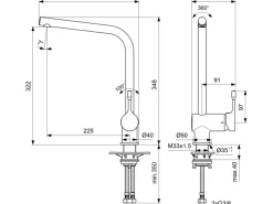 Ideal Standard Küchenarmatur Ceralook hoher Auslauf< Einhebelmischer