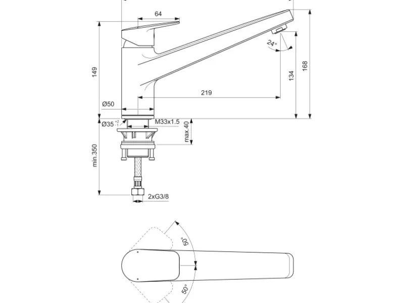 Ideal Standard Küchenarmatur Ceraplan Chrom< Einhebelmischer