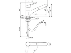 Ideal Standard Einhebelmischer<Küchenarmatur Ceraflex BlueStart herausziehbare Handbrause Chrom