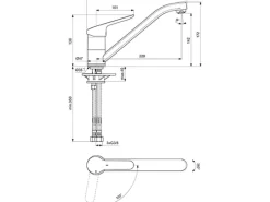 Ideal Standard Küchenarmatur Ceraflex mit Niederdruck BlueStart Chrom< Einhebelmischer