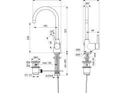 Ideal Standard Waschtischarmatur Ceraline mit hohem Auslauf Chrom< Einhebelmischer