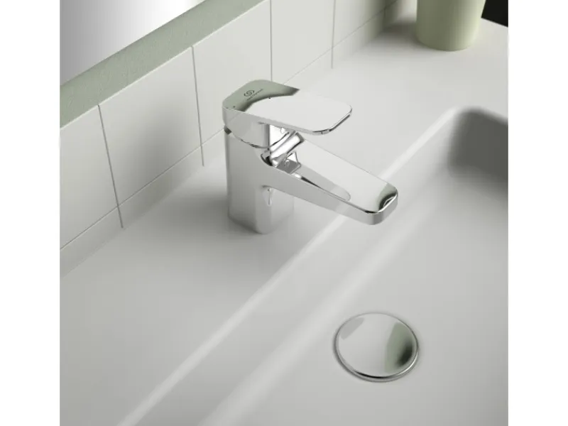 Ideal Standard Waschtischarmatur Ceraplan Chrom o. Ablaufgarnitur BlueStart H60< Einhebelmischer