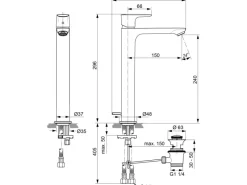 Online Ideal Standard Waschtischarmatur Connect Air verlängerter Sockel Magnetic Grey Grau